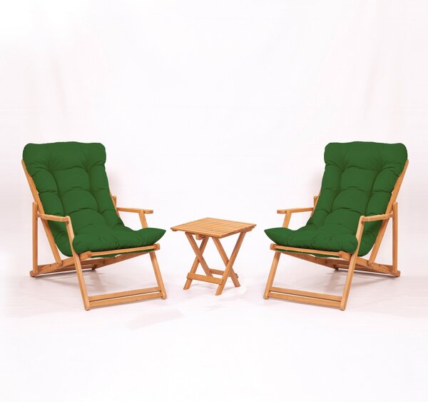 Set masa si scaune de gradina (3 piese) My007 Verde 40x40x40 cm