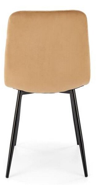 Scaun K525, bej/negru, stofa catifelata/metal, 45x55x89 cm