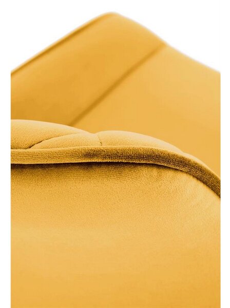 Scaun rotativ K520, galben/negru, stofa catifelata/metal, 45x63x80 cm