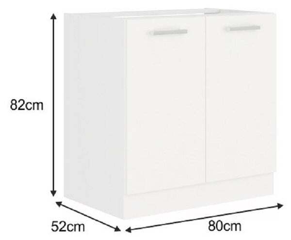 Dulap pentru chiuvetă Strolis 80 ZL 2F BB (Alb). 809523