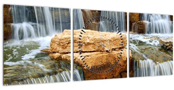 Tablou cu cascade (cu ceas) (90x30 cm)