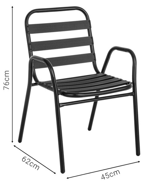 Set masa si scaune dining Sussie, Pako World, Negru, 60x60x70 cm