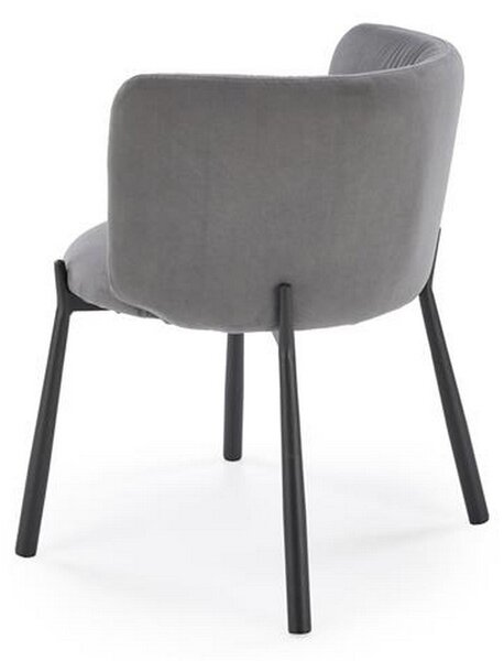 Scaun K531, gri/negru, stofa catifelata/metal, 60x58x76 cm