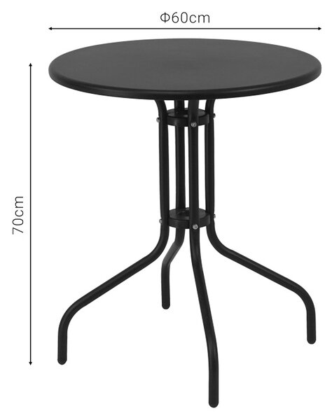 Set masa si scaune dining Sussie, Pako World, Negru, 60x60x70 cm