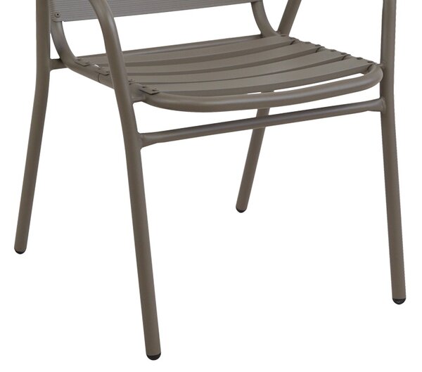 Scaun de exterior, Model Sussie, culoare sampanie, metal si aluminiu, 45x62x76 cm