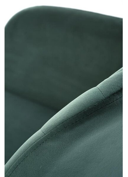 Scaun rotativ K535, verde inchis/negru, stofa catifelata/metal, 57x60x86 cm