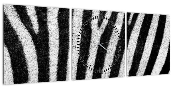 Tablou cu piele de zebră (cu ceas) (90x30 cm)