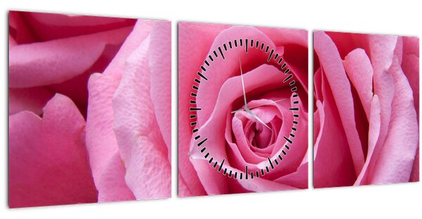 Tablou cu trandafir (cu ceas) (90x30 cm)