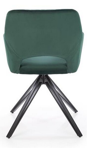 Scaun rotativ K535, verde inchis/negru, stofa catifelata/metal, 57x60x86 cm