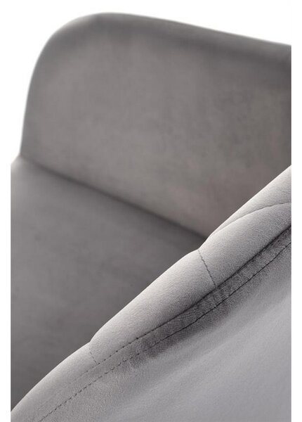 Scaun rotativ K535, gri/negru, stofa catifelata/metal, 57x60x86 cm