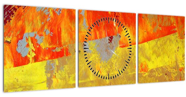 Tablou cu abstracție - pictura (cu ceas) (90x30 cm)