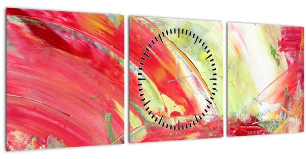 Tablou cu abstracție - pictura (cu ceas) (90x30 cm)