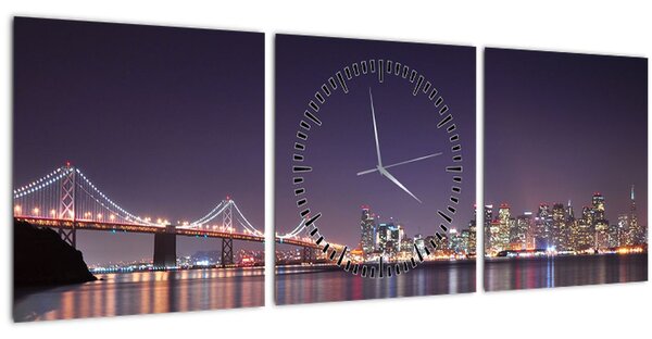 Tablou cu privirea spre San Francisco, California (cu ceas) (90x30 cm)