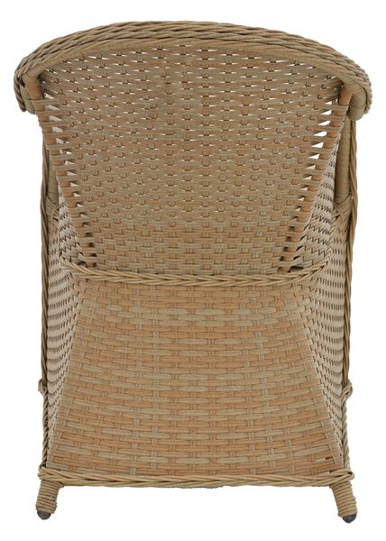 Fotoliu de exterior, Model Hadrian, culoare maro, rattan si textil, 70x57x85 cm