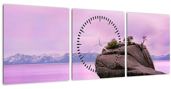 Tablou cu piata în mare (cu ceas) (90x30 cm)