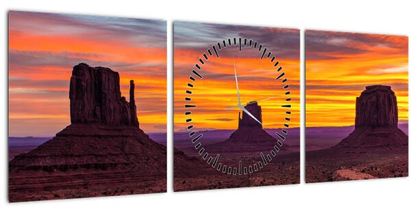 Tablou - Monumentul Valley în Arizona (cu ceas) (90x30 cm)