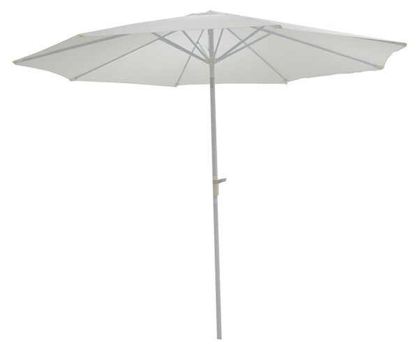 Umbrela de gradina, Model Frow, culoare alb si bej, aluminiu si textil, D300 cm