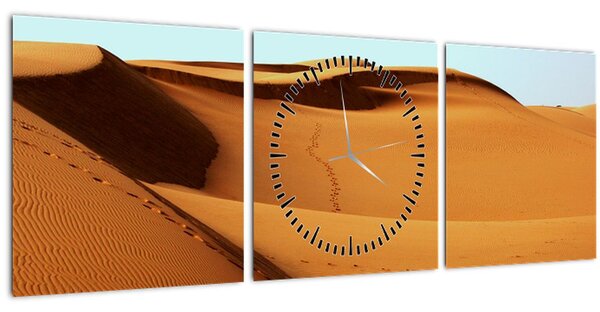 Tablou - Pași în deșert (cu ceas) (90x30 cm)