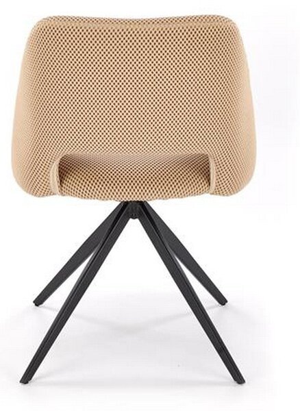 Scaun rotativ K546, bej/negru, panza/metal, 52x60x79 cm