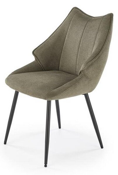 Scaun K543, verde/negru, stofa clasica/metal, 55x60x87 cm