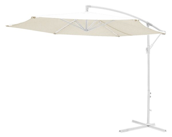 Umbrela de gradina, Model Jiopel, culoare alb si bej, aluminiu si textil, D300 cm