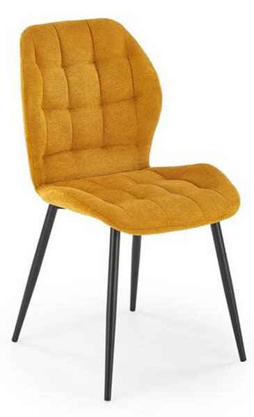 Scaun K548, galben/negru, stofa clasica/metal, 47x55x84 cm