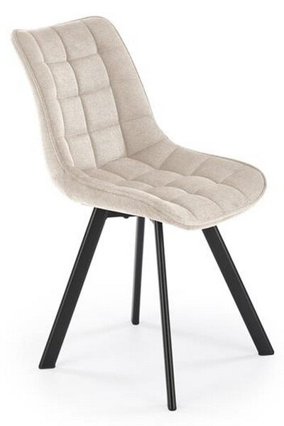 Scaun K549, bej/negru, stofa clasica/metal, 46x61x84 cm