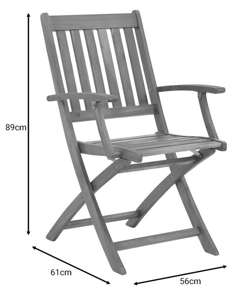 Fotoliu de exterior, Model Azelie, culoare gri inchis, aluminiu si textil, 77x55x94 cm