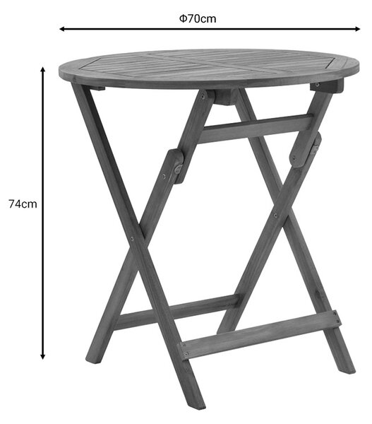 Set 3 buc masă și scaune de grădină Fatel-Carpuva Maro 70x70x74 cm