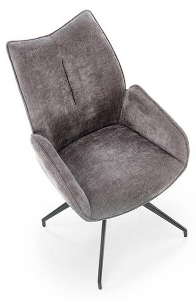 Scaun rotativ K553, gri/negru, stofa clasica/metal, 60x66x96 cm