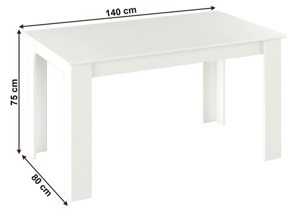 Masă de sufragerie Groot (pentru 6 persoane) (alb). 1040132