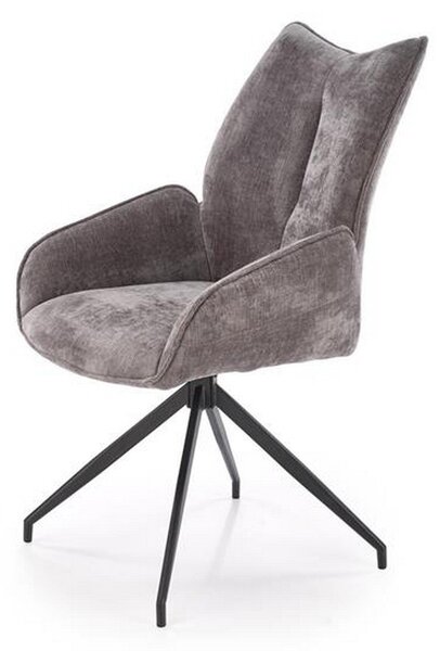 Scaun rotativ K553, gri/negru, stofa clasica/metal, 60x66x96 cm