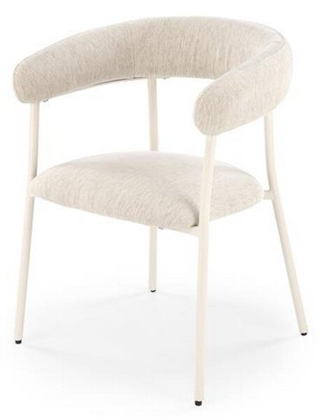 Scaun K557, bej deschis/alb, stofa clasica/metal, 60x54x75 cm