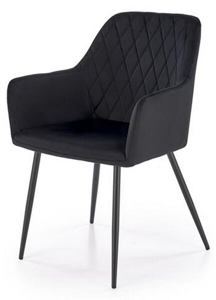 Scaun K558, negru, stofa catifelata/metal, 59x60x86 cm