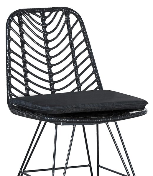 Scaun de exterior , Model Naoki, culoare negru, metal, 44x58x82 cm