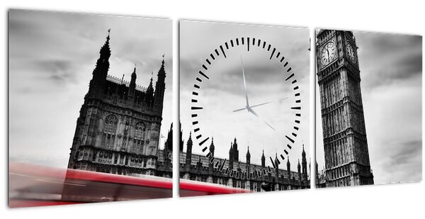 Tablou - Houses of Parliament din Londra (cu ceas) (90x30 cm)