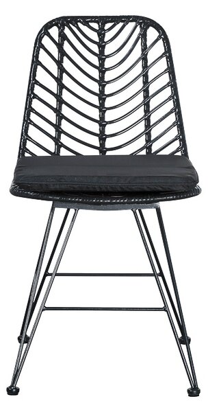Scaun de exterior , Model Naoki, culoare negru, metal, 44x58x82 cm
