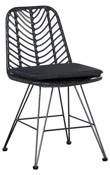 Scaun de exterior , Model Naoki, culoare negru, metal, 44x58x82 cm