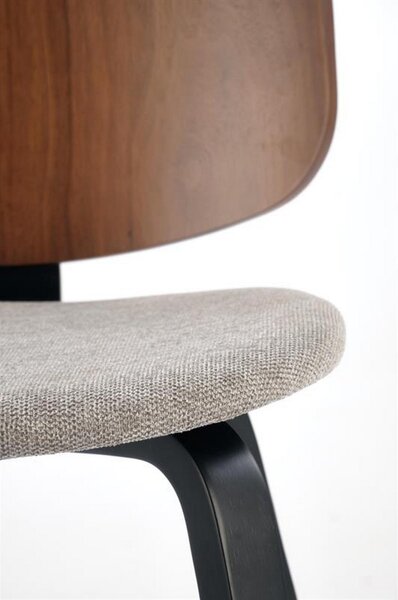 Scaun K563, nuc/gri/negru, lemn/placaj/stofa, 54x45x81 cm