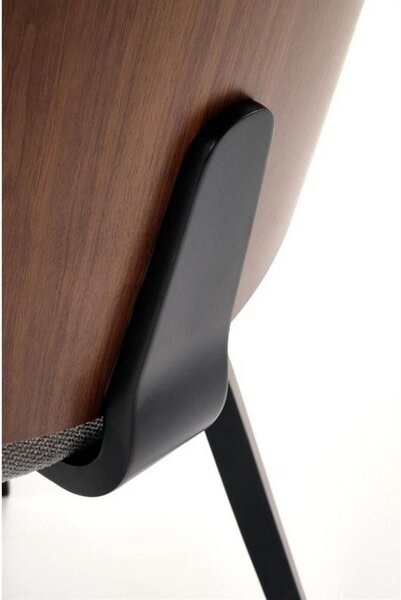 Scaun K563, nuc/gri/negru, lemn/placaj/stofa, 54x45x81 cm