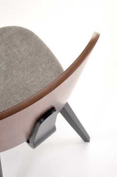 Scaun K563, nuc/gri/negru, lemn/placaj/stofa, 54x45x81 cm