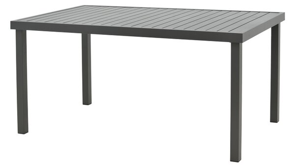 Masa de gradina, Model Kliton, culoare gri inchis, aluminiu si textil, 150x80x74 cm