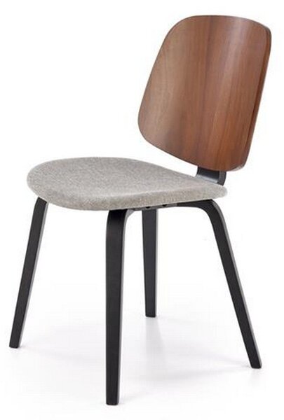 Scaun K563, nuc/gri/negru, lemn/placaj/stofa, 54x45x81 cm