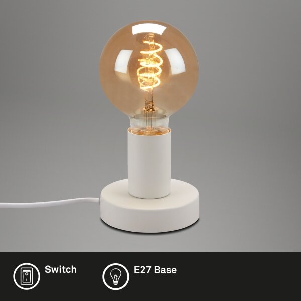 Lampă de masă TEEPU 1xE27/10W/230V alb Briloner 7023-016