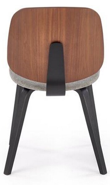 Scaun K563, nuc/gri/negru, lemn/placaj/stofa, 54x45x81 cm