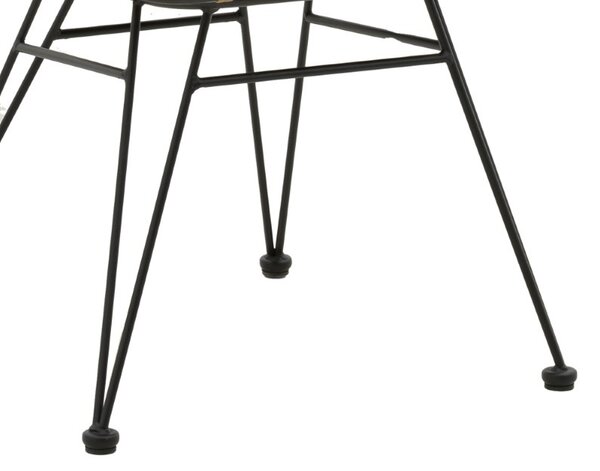 Fotoliu de exterior, Model Naoki, culoare natural si negru, metal si poliratan, 62x62x70 cm