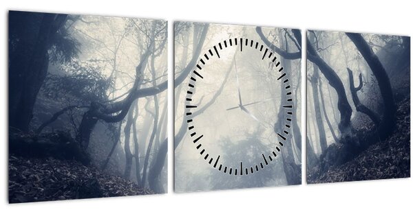 Tablou - Pădurea în ceață (cu ceas) (90x30 cm)