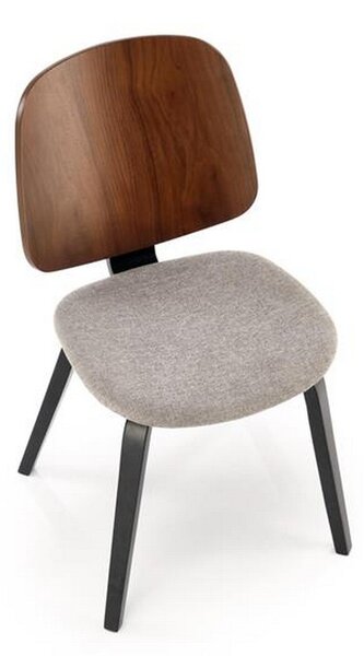 Scaun K563, nuc/gri/negru, lemn/placaj/stofa, 54x45x81 cm
