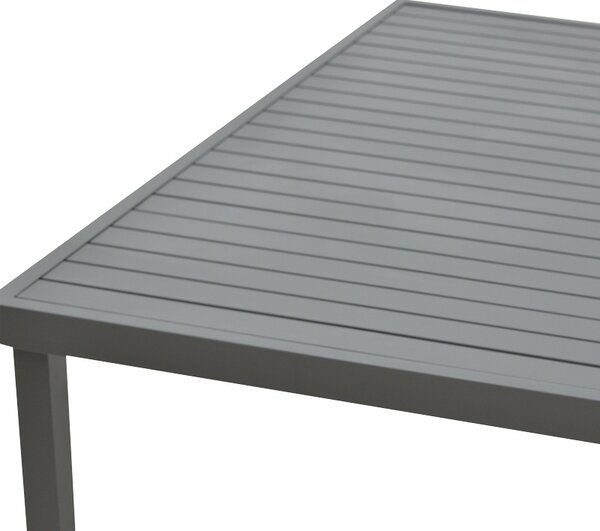 Masa de gradina, Model Kliton, culoare gri inchis, aluminiu si textil, 150x80x74 cm