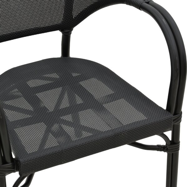 Fotoliu de exterior, Model Elyza, culoare negru, aluminiu si textil, 57x62x84 cm